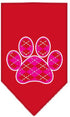 Mirage Pet Products Argyle Paw Pink Screen Print Bandana for Pets, Small, Orange...