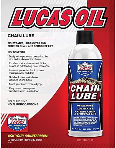 Lucas Oil 10393 Chain Lube Aerosol - 11 Ounce...