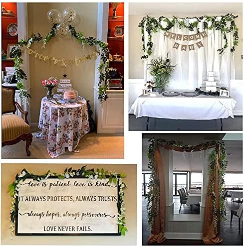CLONG 5pack Wisteria Garland Flower Garland Artificial Flowers Wisteria Vines Fake Ivy Flowers Total 33ft (White)...