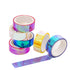 6 Rolls Rhythmic Gymnastics Decoration Holographic Prismatic Glitter Tape Hoops Sticker Color Waterproof Tape Sticker, Each 5M...