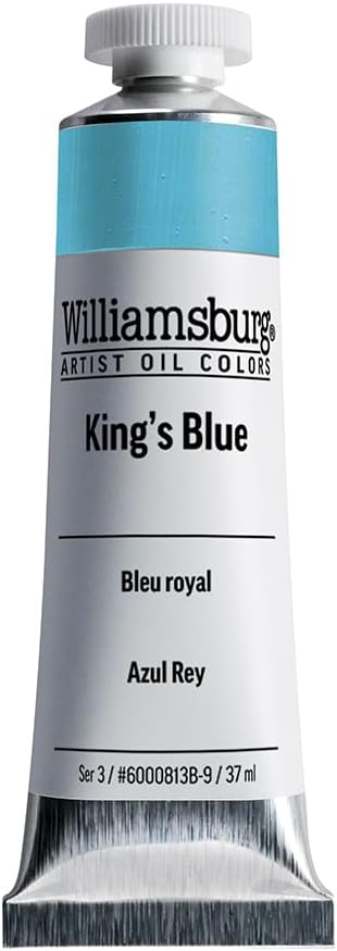 Williamsburg Artist Oil Colors by GOLDEN, King's Blue, 37 ml tube, Professional Oil Paint, Opaque...