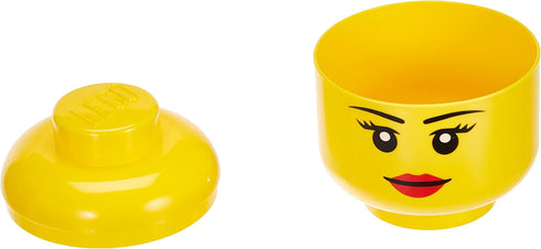 LEGO STORAGE HEAD (MINI) - GIRL - Polypropylene Storage Box with Lid for Kids' Toy Storage, Stackable Organizer, and Fun Storage Solution for LEGO...