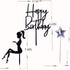 Elegant lady Happy Birthday Cake Topper Queen Birthday Cake Topper Acrylic Durable Cake Party Decoration High Heels Lady Girl/Women Party Cupcake ...