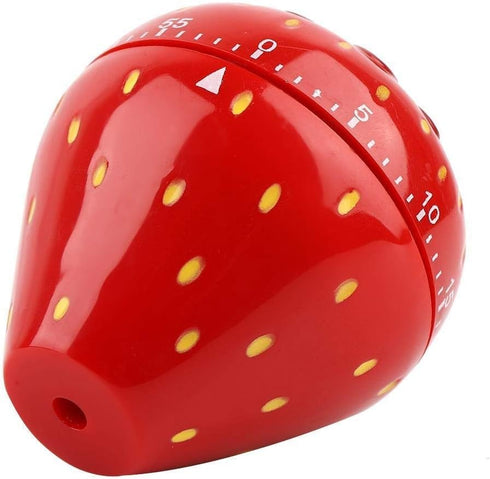 Maxmartt Kitchen Timer Strawberry Shaped Wind Up 60 Minutes Manual Countdown Mechanical Time Reminder No Batteries Loud Ring Cute Strawberry Timer...
