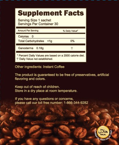 Ganoderma Coffee - Reishi Coffee Mix- Instant 2-in-1 Mushroom Coffee. All Natural Ganoderma Lucidum With Instant Coffee. A Non Sugar Dietary Suppl...