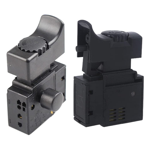 Speed Regulating Switch FA2-61BEK Lock on Power Tool Electric Drill Speed Control Trigger Button Switch, black, Product size: height 55.6mm...
