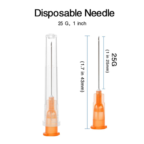 100 Pack 25 Gauge 1 inch Lab Tools Accessories for Scientific, Measuring and Refilling, Industrial and Plant, Individually Packaged...