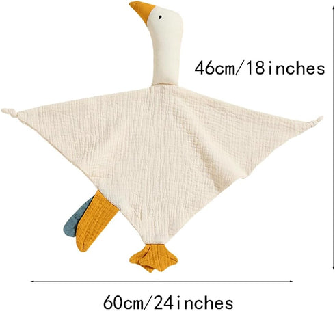 Organic Cotton Security Blanket for Baby Boys and Girls, Khaki Goose Soft Baby Loveys Muslin Cotton Blanket, Breathable Security Blanket Great...