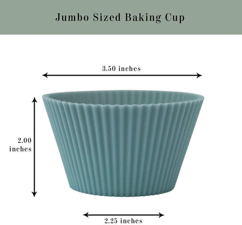 The Silicone Kitchen Reusable JUMBO Silicone Baking Cup, Non-Toxic, BPA Free, Dishwasher Safe, Jumbo, 12 Pack, White Blue Green...