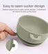 Little On Essentials Baby Silicone Feeding Set - Suction Bowl with Lid and Spoon, BPA Free, Microwave, Dishwasher and Freezer Safe, Rose Pink, 3pc...