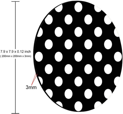Mouse Pad Polka Dots Mouse Pad Dot Mouse Pad Office Mouse Pad Personalized Mouse Pad Desk Accessories Mouse Pad Round MousePad 7.9 x 7.9 x 0.12 In...