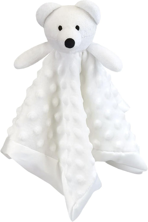Baby White Polar Bear Soft Stuffed Animal Security Blanket, Plush Polar Bear Character Lovey Blanket, Baby Shower/Nursery Gift, Cuddly Newborn, In...