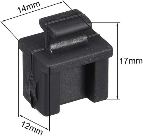 uxcell 10pcs SFP Silicone Protectors Cap Port Cover Anti Dust 14mmx12mmx17mm Black...