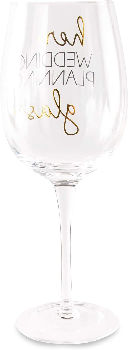 Pavilion Gift Company Her Wedding Planning Future Mrs 16 oz Crystal Wine Glass, Gold...