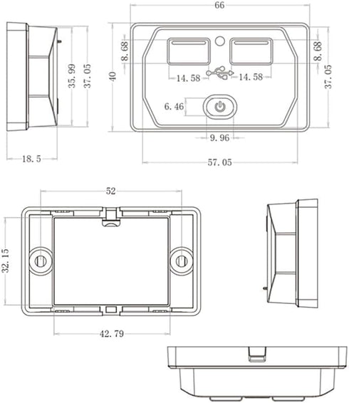3.1A Car Socket Power Dual USB Charger for 12V-24V Socket Car Installation Motorhome Caravan...