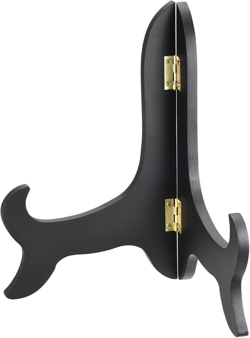 uxcell 2pcs 8" Easel Plate Holder, Wooden Folding Display Stand Black for Decorative Picture Frame...