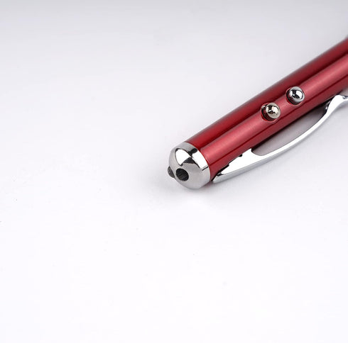 Metal multi-function pen, touch screen stylus, flashlight with white light, infrared, creative Christmas and birthday gifts (1 Red)......