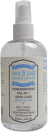 OAK & SAGE Homeopathic All in 1 Skin Care - NonLather - Unscented - 8oz - 100% Herbs/Plants, No Alcohol, No Chemicals - for All Skin Types...
