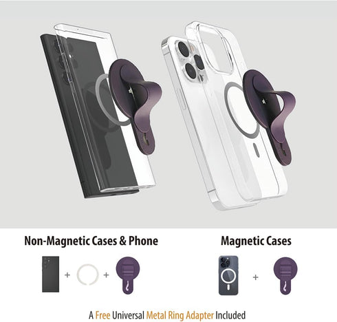Momostick Mag-FLATSTICK, Magnetic Finger Grip with Stand, Phone Loop, and Finger Holder - iPhone Accessory Compatible with Most Smartphones - Matt...