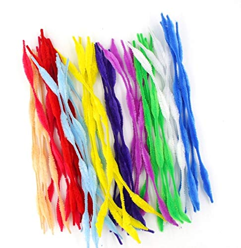 Pipe Cleaners Craft Chenille Stems with Bumps 100 pcs Multicolour Chenille Stems Pipe Cleaners Handmade DIY Art Craft Material...