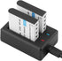 NP-40 Battery Pack, 1500mAh Rechargeable Battery(3-Pack) with USB Dual Charger for Video Camera Camcorders Compatible with Casio NP-40 (Not for Fu...