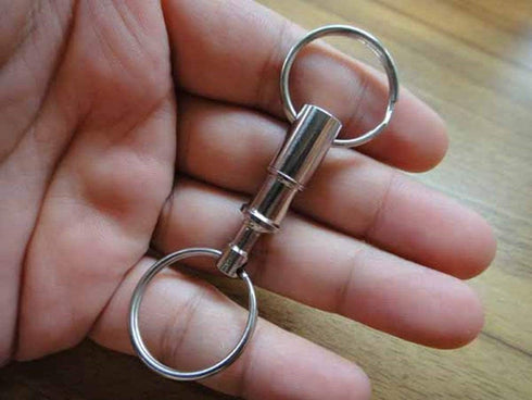 2 Pack Quick Release Detachable Pull Apart Key Rings Keychains,Double Spring Split Snap Seperate Chain Lock holder Convenient Accessory Gift...