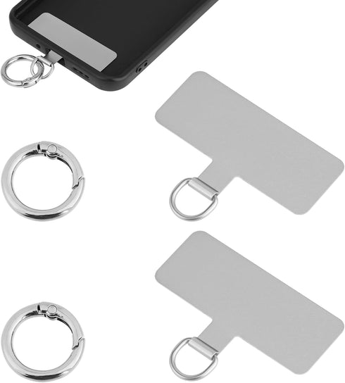 2 Pcs Phone Lanyard Tab Cell Phone Lanyard Tab with 2 Metal Spring Rings Phone Tether Patch Universal Phone Tether Tab Pad Connector without Adhes...