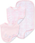 Little Me Baby Girls' 3-Piece Damask Scroll Bib and Burp Set...