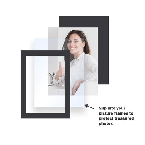 Performore 3 Pack of 5x7 Inch Plexiglass Sheet with Protective Film, 0.04" (1mm) Thick PETG Panels, Clear Acrylic Plastic Sheet - Picture Frame Gl...