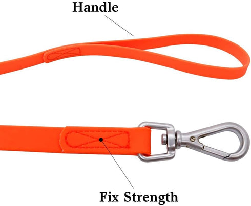 Waterproof Dog Training Leash 50FT 30FT 15FT 10FT 5FT Heavy Duty Recall Long Lead for Large Medium Small Dogs (30FT, Orange)...