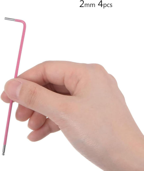 YXQ 2mm Ball End Hex Key Wrench, S2 Steel L Shaped Long Arm Repairing Tool 4 Pcs...