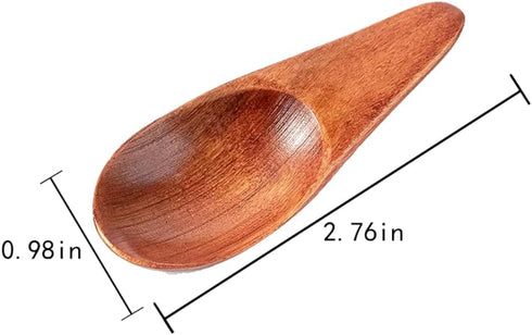 3 Pieces Mini Wooden Spoons, Small Salt Spoon with Short Handle Mini Wood Scoop for Spice Jars Tea Coffee Milk Powder, 2.76 inch, Brown...