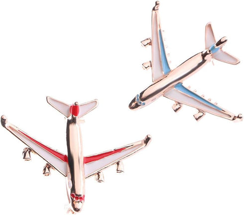 2PCS Airplane Brooch Pins,Red Blue Aircraft Brooch Pin Airplane Model Brooch Cute Plane Pin Brooch for Women Men...