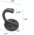 Renovators Supply Manufacturing Black Wrought Iron Wall Coat Hook Durable 1.6" L Single Hooks for Towel, Kitchenware, Robe Or Jacket Wall Mount Ru...