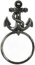 Hampton Nautical Cast Iron Anchor Towel Holder, 8.5", Antique Silver...