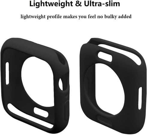 Ultra Thin Soft TPU Shockproof Bumper Case for iWatch Apple Watch Series 9/8/7 Black 45mm...