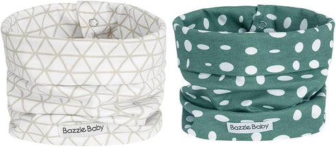 Bazzle Baby BandObib Infiinity Scarf Drool bib for Baby & Toddler with snap closure & double layer to keep drool off clothes...