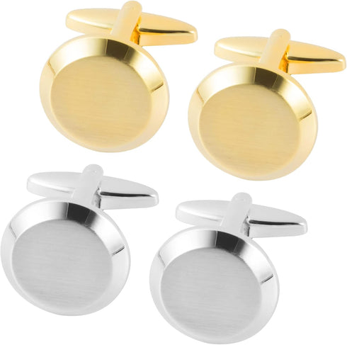 Cufflinks for Men Classic Wedding Business Shirt Cuff Links Silver Gold Black Set Gifts with Box...