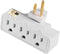 UL Listed 3 Outlet Wall Adapter, FiiMan 3-Prong Grounded 180 Degree Swivel Wall Plug Adapter Adjustable 3 Way Outlet Extender Tap (1 Pack, White)...
