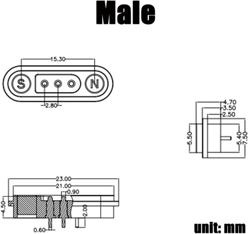 1Pair 2P/3P/4P/5P/6P/7P/8P/9P/10P/12Pin Magnetic Pogo Pin Connector,DC Power Male+Female Socket Charge Spring Loaded Magnet Pogo Pin Connector Sin...