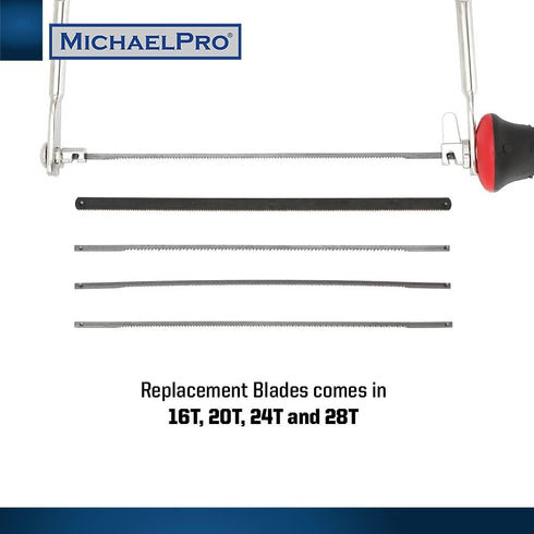 MichaelPro 6-Inch Deep Coping Saw, Coping Frame comes with Replacement Blades, Hand Woodworking Tool | MP018006...