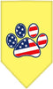 Pet and Dog Bandana Screen Printed, Patriotic Paw Yellow Large...