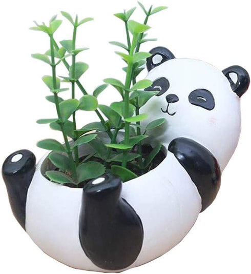 Cute Panda Flowerpot Animal Resin Succulent Planter Desk Mini Ornament...