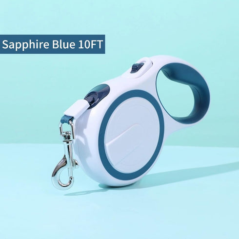 10FT 360° Tangle-Free Retractable Dog Leash with Non-Slip Handle |One Hand Brake, Pause, Lock (Sapphire Blue)...