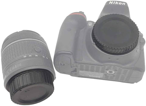 Front Body Cap and Rear Lens Cap Cover for Nikon D7500 D7200 D7100 D7000 D5600 D5300 D5200 D5100 D3500 D3400 D3300 D3200 D3100 D850 D810 D800 D750...