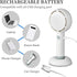 Star Compass Mini Handheld Fan, Battery Operated Rechargeable Portable Fan with LED Light Makeup Mirror, Bladeless Small Personal Fan 3 Speeds Eye...