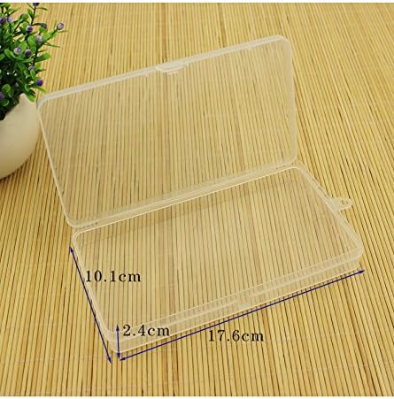 Clear Plastic Flat Rectangle Storage Box for Beads and Tools, 4-Inch by 7-Inch...