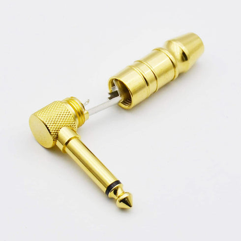 1/4" TS to 1/4" TS Right Angle Gold Speaker Cable, 3 Feet Black, Pack of 2...