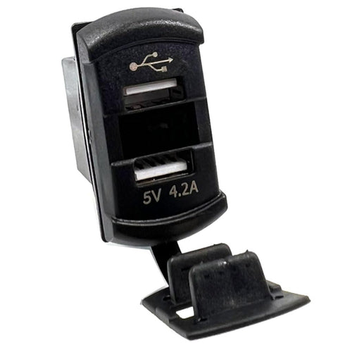 KIRO&SEEU 4.2A Dual USB Power Charger Rocker Switch Style USB Charger 12V-24V Fast Charge Socket Waterproof Quick Charger for Cars Boats Trucks RV...