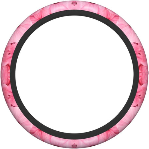 Pink Flowers Cute Steering Wheel Cover for Women Girls Car SUV 15 Inch Universal Fit Auto Accessories Personalized...
